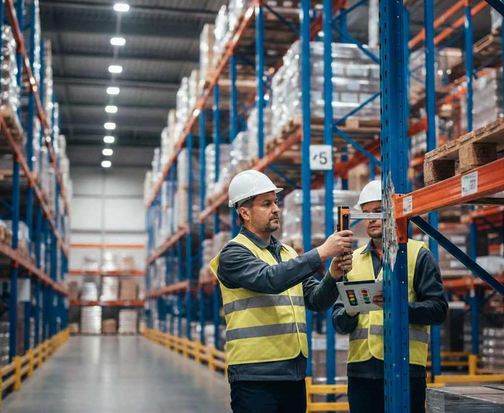 przegląd regałów magazynowych wykonany przez eksperta